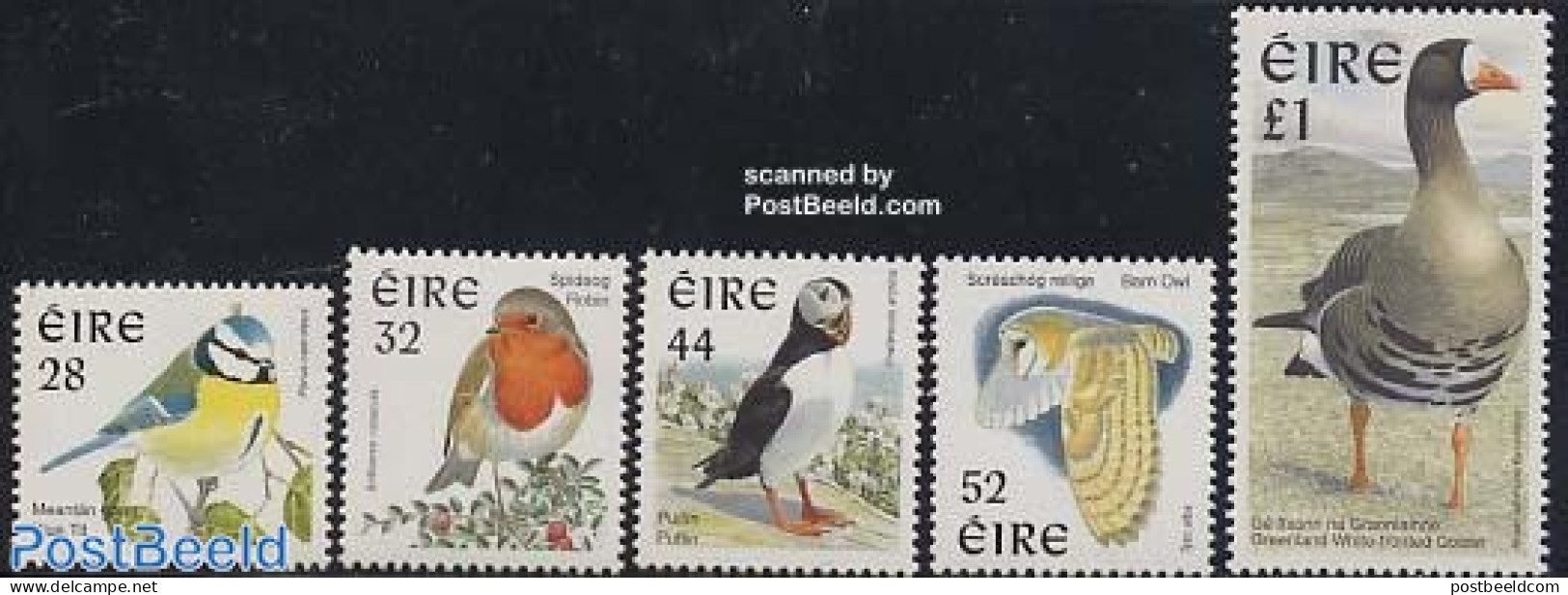 Ireland 1997 Definitives, Birds 5v, Mint NH, Nature - Birds - Ducks - Owls - Puffins - Woodpeckers - Geese - Neufs