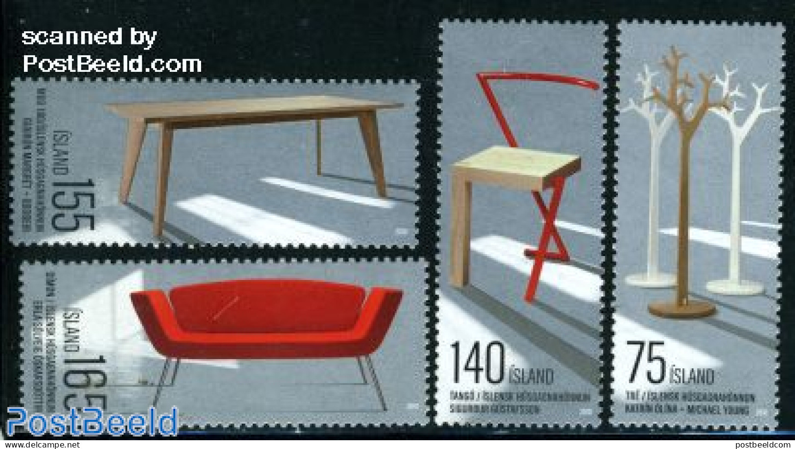 Iceland 2010 Furniture Design 4v, Mint NH, Art - Industrial Design - Neufs