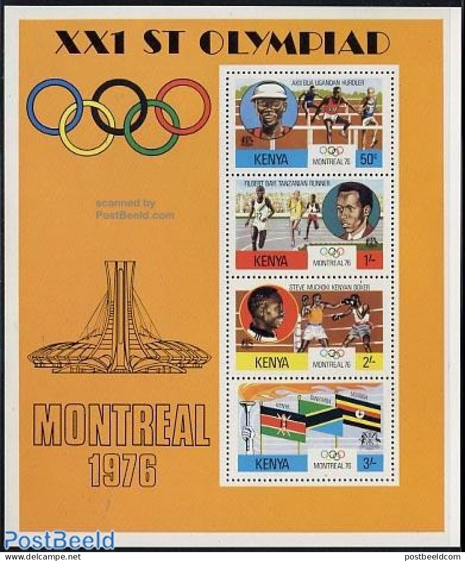 Kenia 1976 Olympic Games Montreal S/s, Mint NH, Sport - Athletics - Boxing - Olympic Games - Athletics