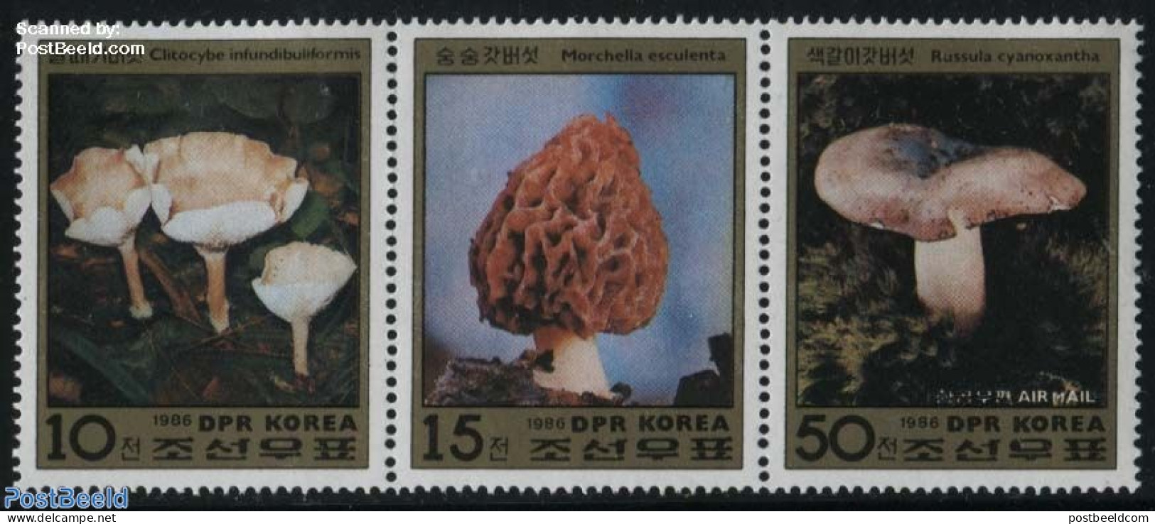 Korea, North 1986 Mushrooms 3v [::], Mint NH, Nature - Mushrooms - Mushrooms