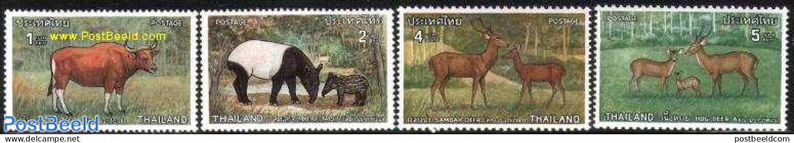 Thailand 1976 Animal Protection 4v, Mint NH, Nature - Animals (others & Mixed) - Cattle - Deer - Thaïlande