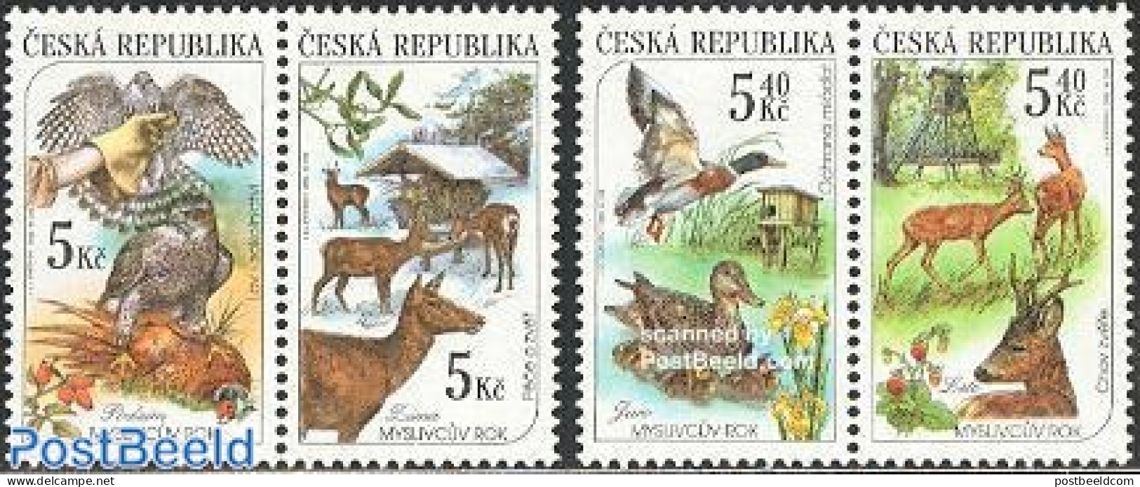 Czech Republic 2000 Hunted Animals 2x2v [:], Mint NH, Nature - Animals (others & Mixed) - Birds - Birds Of Prey - Duck.. - Autres & Non Classés