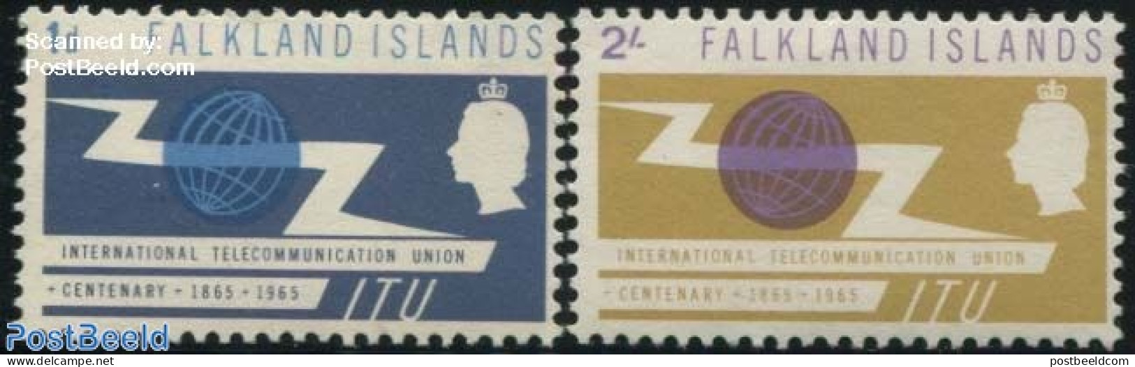 Falkland Islands 1965 I.T.U. 2v, Unused (hinged), Science - Various - Telecommunication - I.T.U. - Telekom