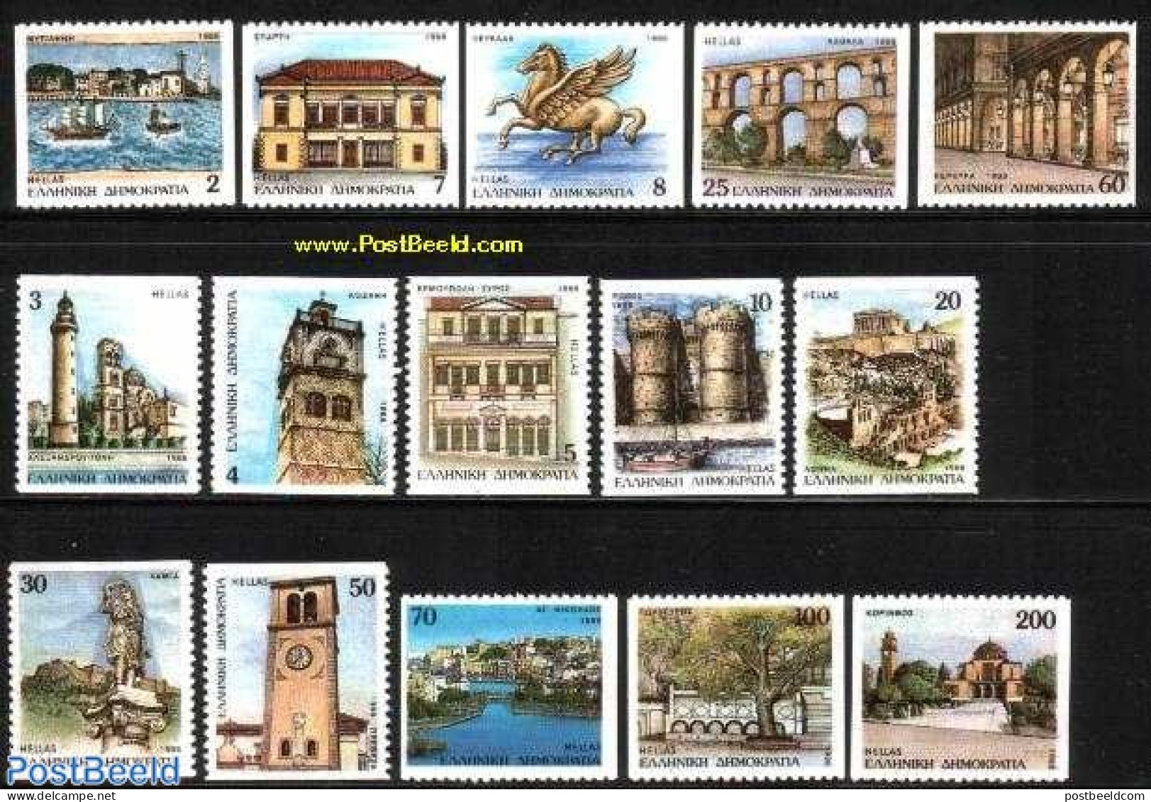 Greece 1988 Capitals 15v Coil, Mint NH, Transport - Various - Ships And Boats - Lighthouses & Safety At Sea - Art - Ar.. - Ungebraucht