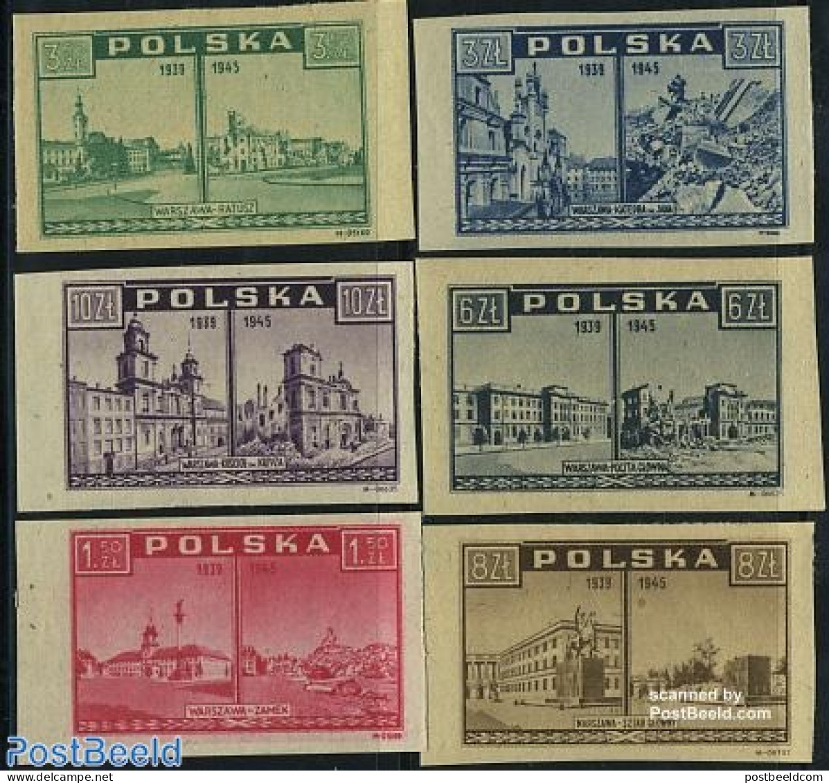 Poland 1945 Warsaw 6v, Mint NH - Unused Stamps