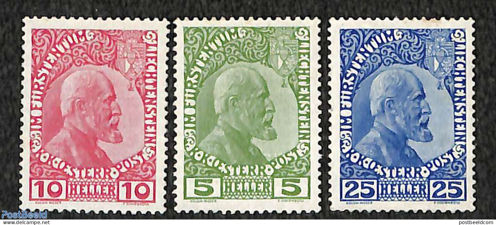 Liechtenstein 1912 Johann II 3v, Coated Paper, Mint NH, History - Kings & Queens (Royalty) - Neufs