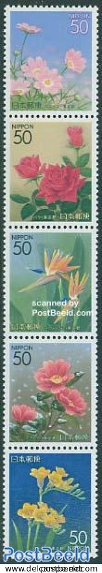 Japan 2000 Tokyo, Flowers 5v [::::], Mint NH, Nature - Flowers & Plants - Unused Stamps