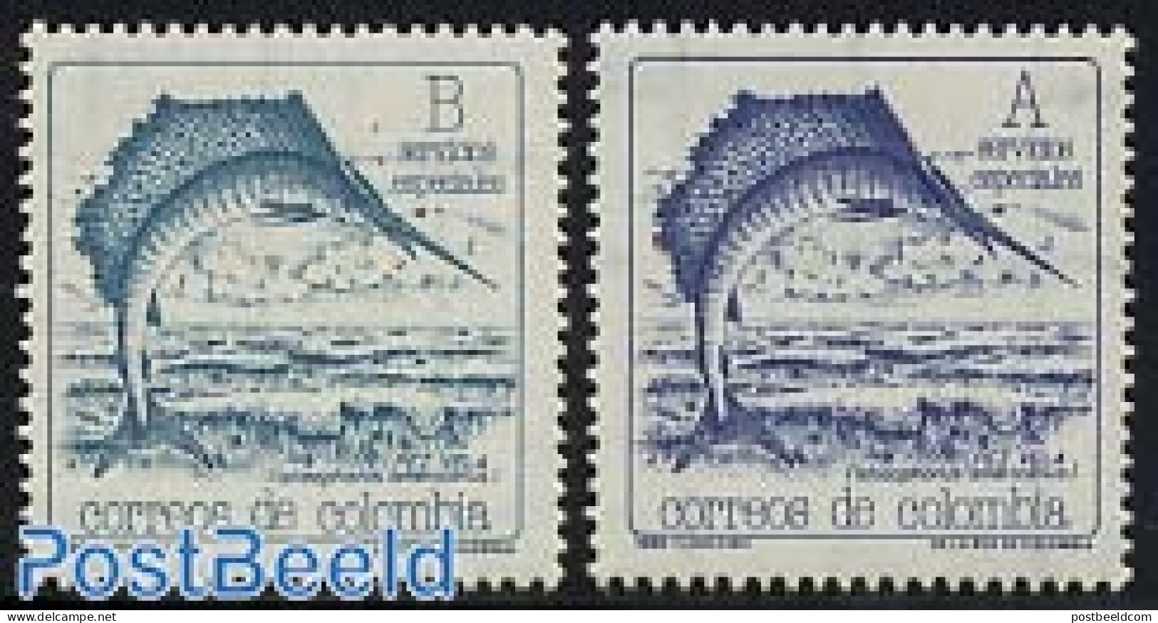 Colombia 1988 Airmail Express 2v, Mint NH, Nature - Fish - Poissons