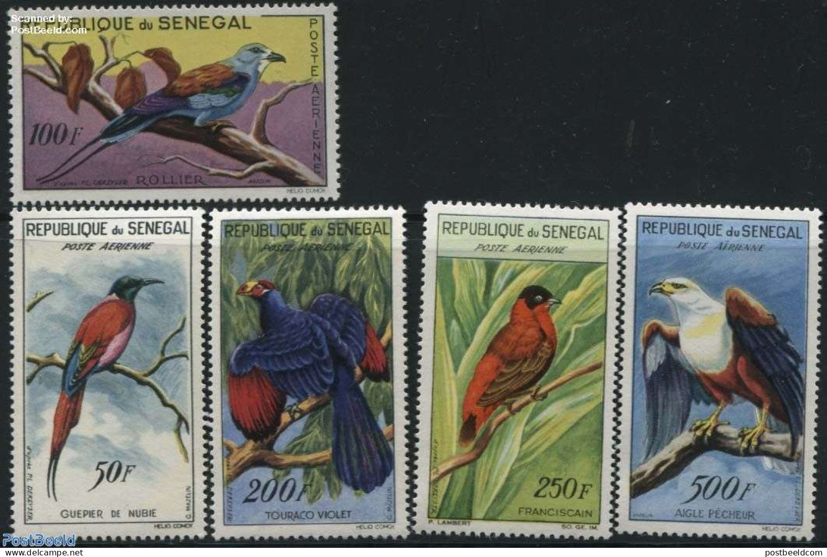 Senegal 1960 Birds 5v, Unused (hinged), Nature - Birds - Sénégal (1960-...)