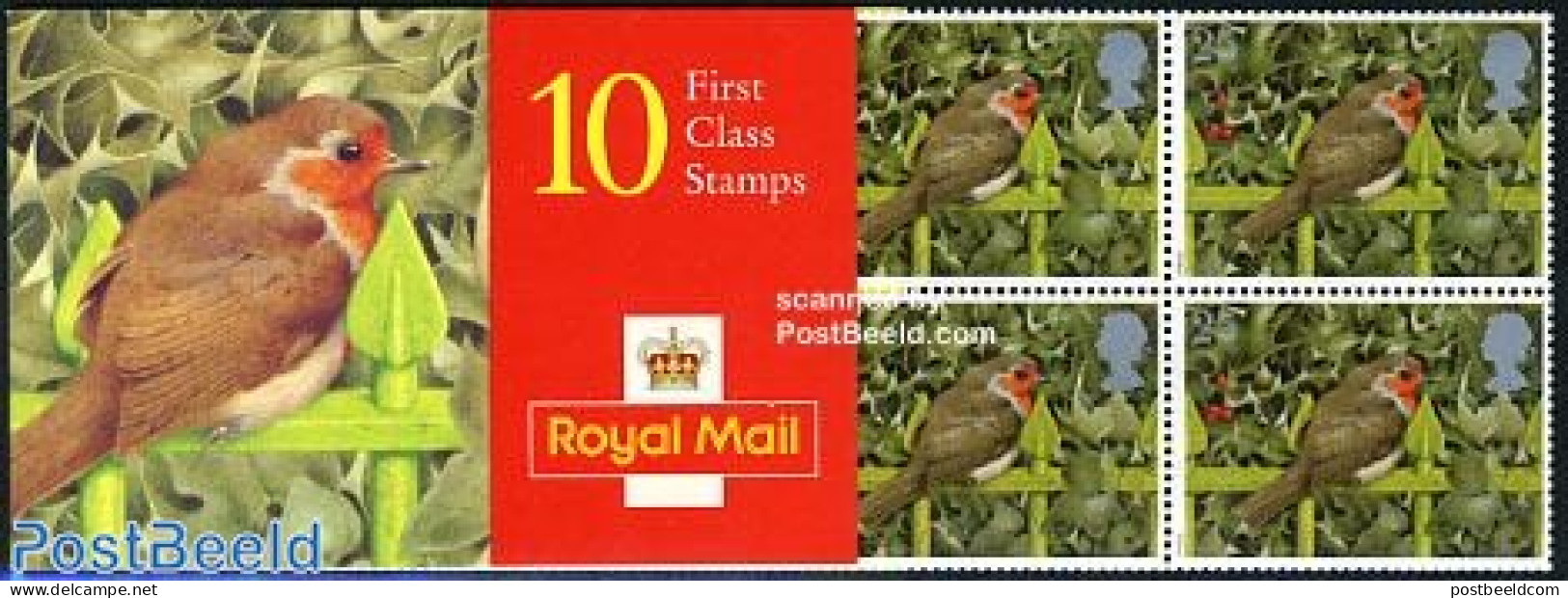 Great Britain 1995 Christmas Booklet (10x25p), Mint NH, Nature - Religion - Birds - Christmas - Stamp Booklets - Ongebruikt