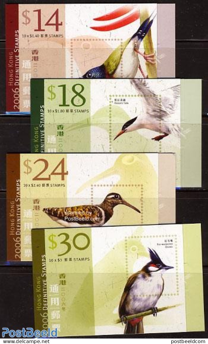 Hong Kong 2006 Birds 4 Booklets, Mint NH, Nature - Birds - Stamp Booklets - Nuovi