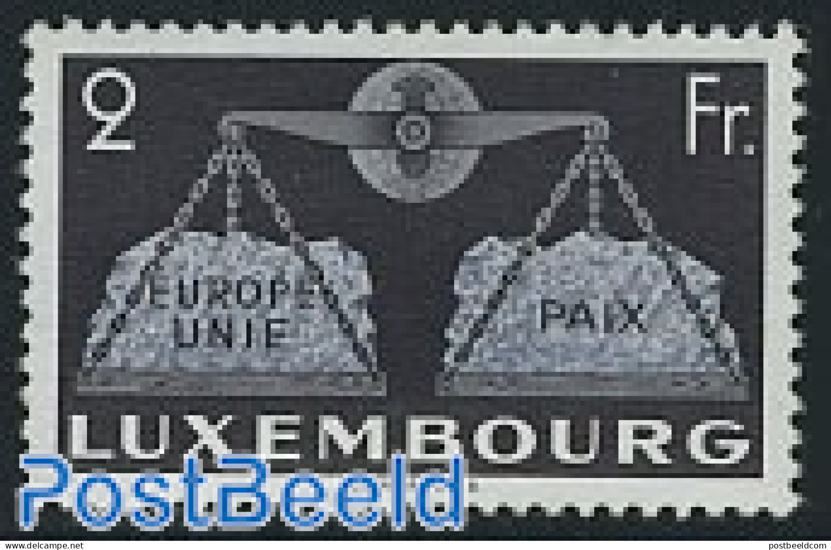 Luxemburg 1951 2Fr, Stamp Out Of Set, Mint NH, History - Europa Hang-on Issues - Nuovi