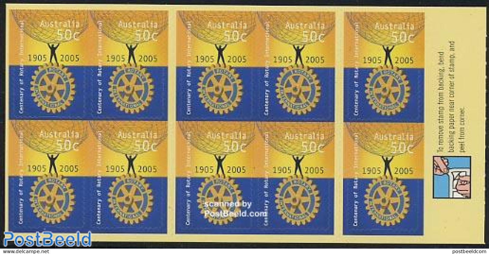Australia 2005 Rotary Centenary Booklet, Mint NH, Various - Stamp Booklets - Rotary - Ongebruikt