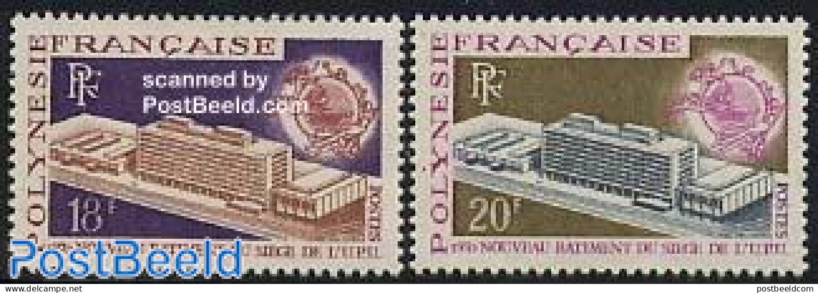 French Polynesia 1970 New UPU Building 2v, Mint NH, U.P.U. - Unused Stamps