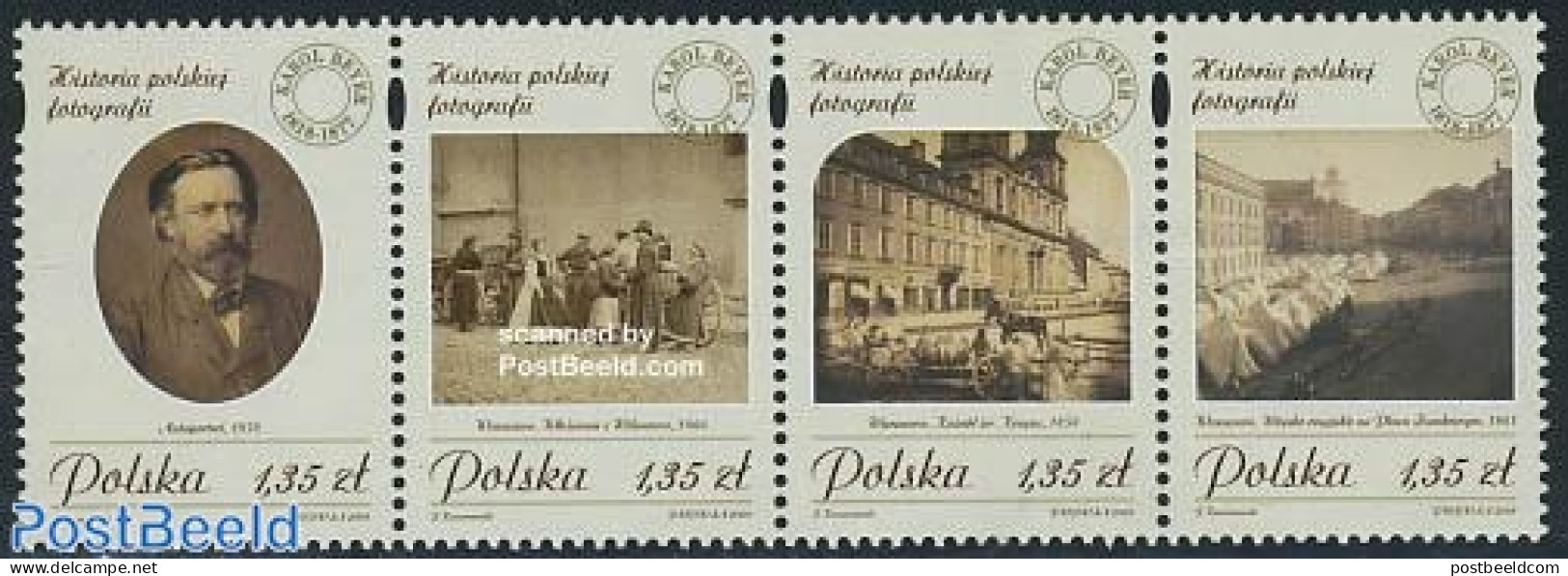 Poland 2008 History Of Photography 4v [:::], Mint NH, Nature - Various - Horses - Street Life - Art - Photography - Unused Stamps