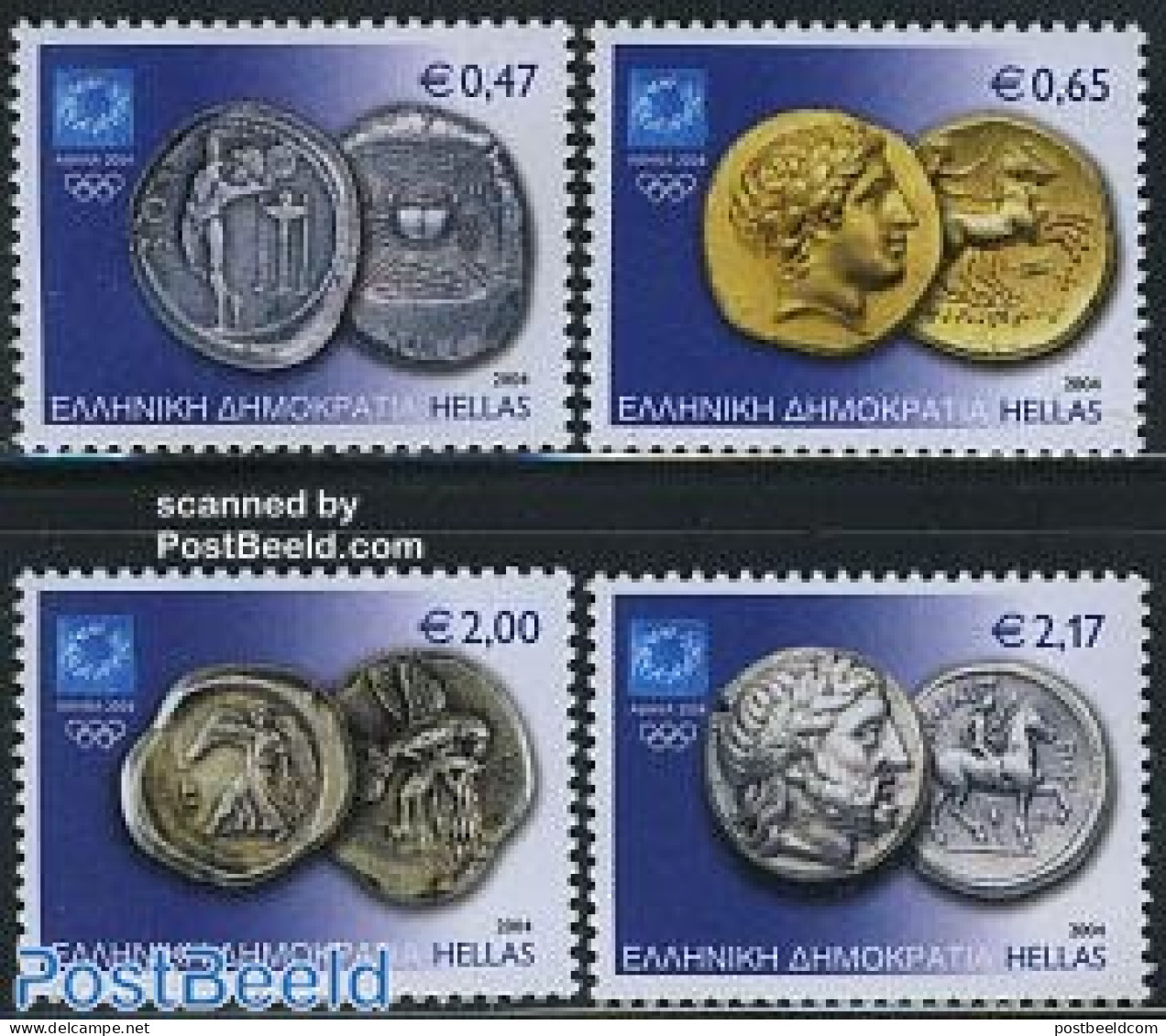 Greece 2004 Olympic Coins 4v, Mint NH, Sport - Various - Olympic Games - Money On Stamps - Nuevos