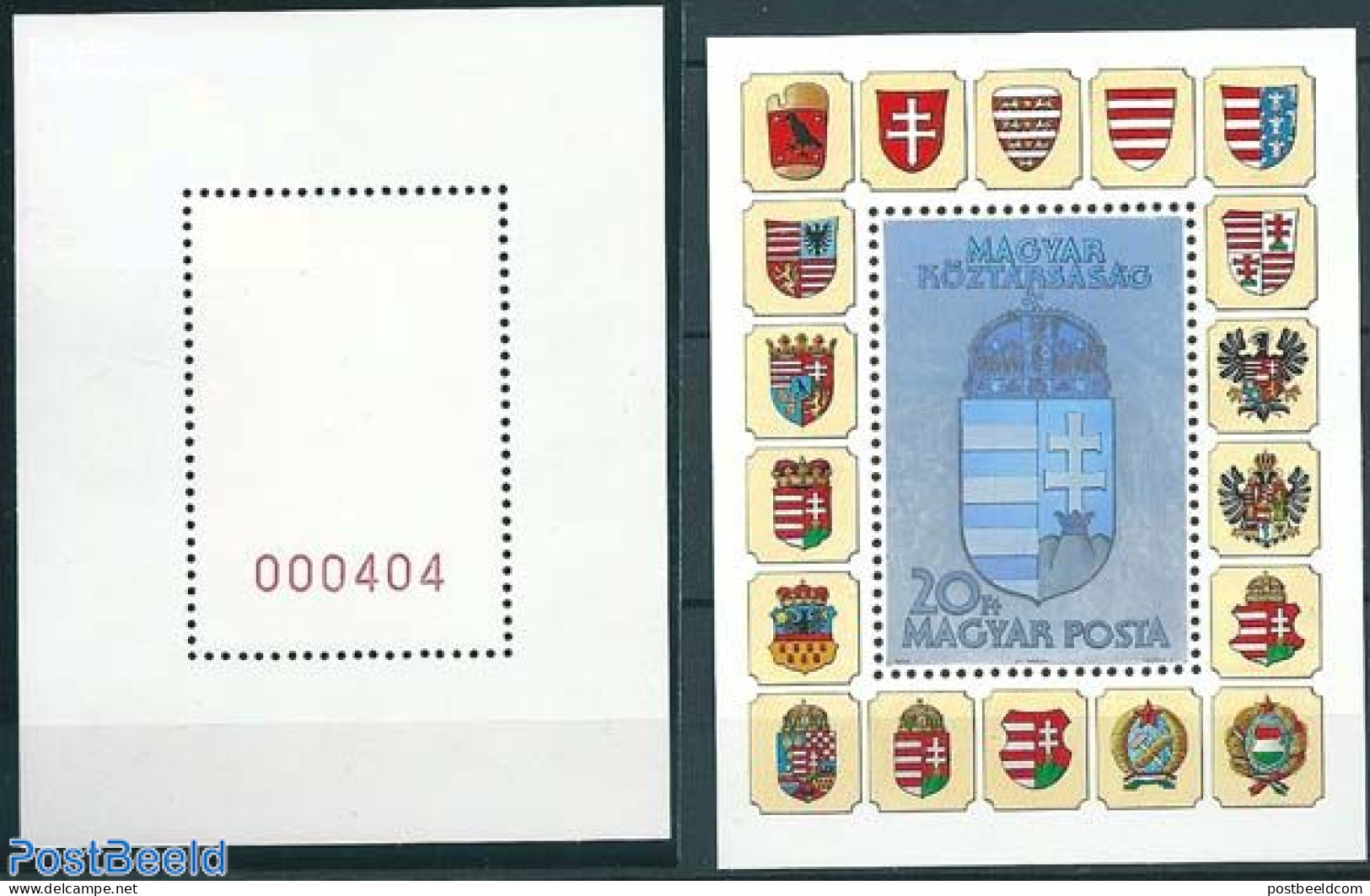 Hungary 1991 Hologram S/s (red Number On Reverse Side), Mint NH, History - Various - Coat Of Arms - Holograms - Neufs