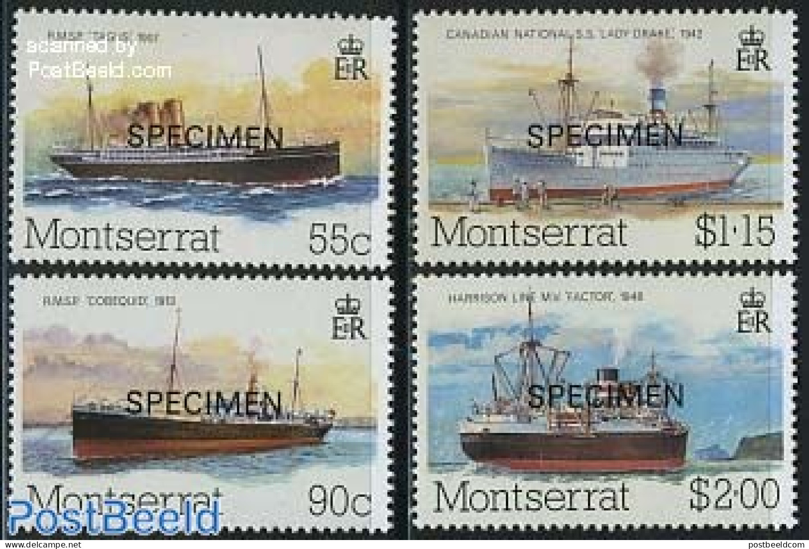 Montserrat 1984 Lloyds List 4v SPECIMEN, Mint NH, Transport - Ships And Boats - Schiffe