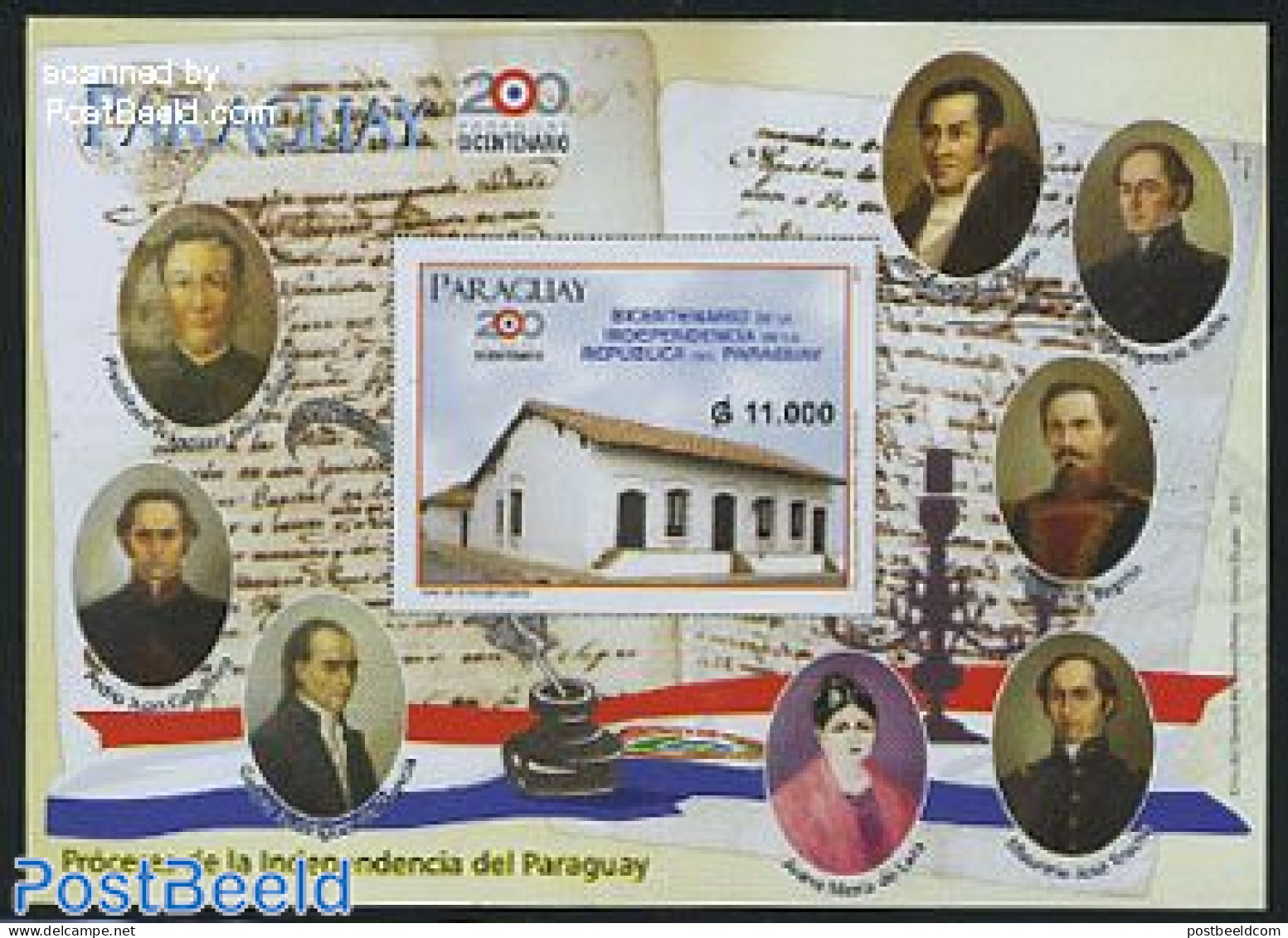 Paraguay 2009 200 Years Independence S/s Imperforated, Mint NH, History - History - Paraguay