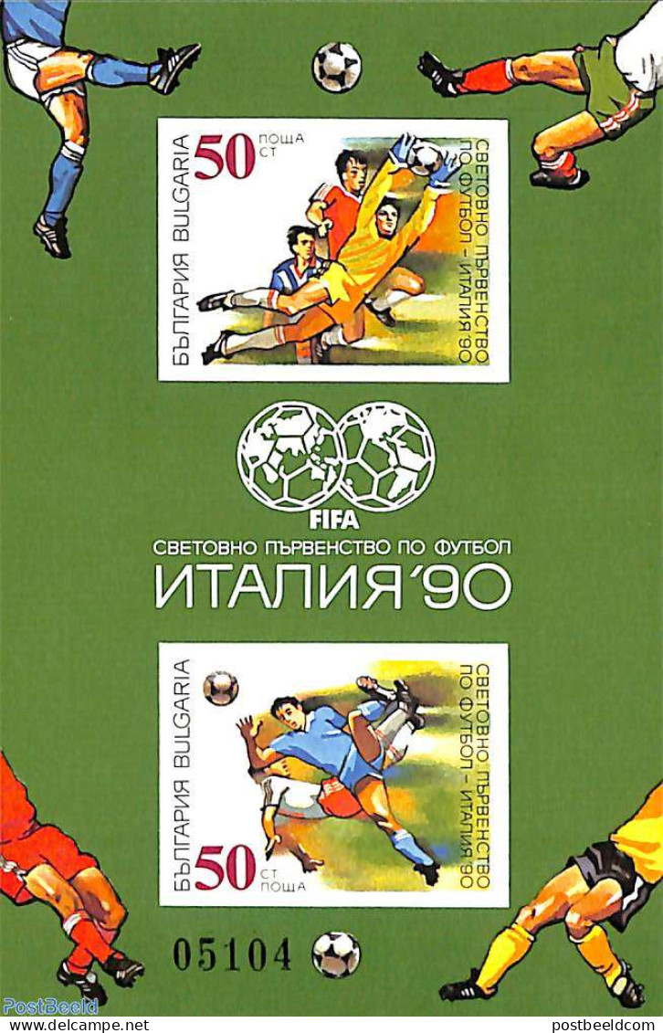 Bulgaria 1990 World Cup Football Imperforated S/s, Mint NH, Sport - Football - Ungebraucht