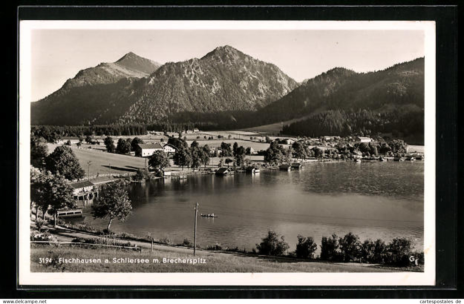 AK Fischhausen A. Schliersee, Ortsansicht Mit Brecherspitz  - Schliersee