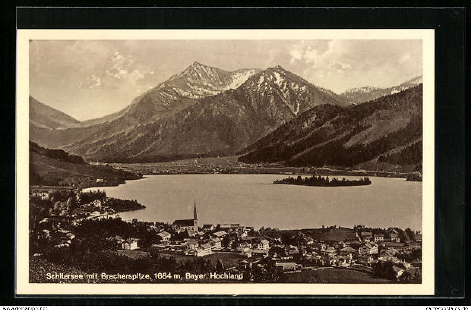 AK Schliersee, Ortsansicht Mit Brecherspitze  - Schliersee