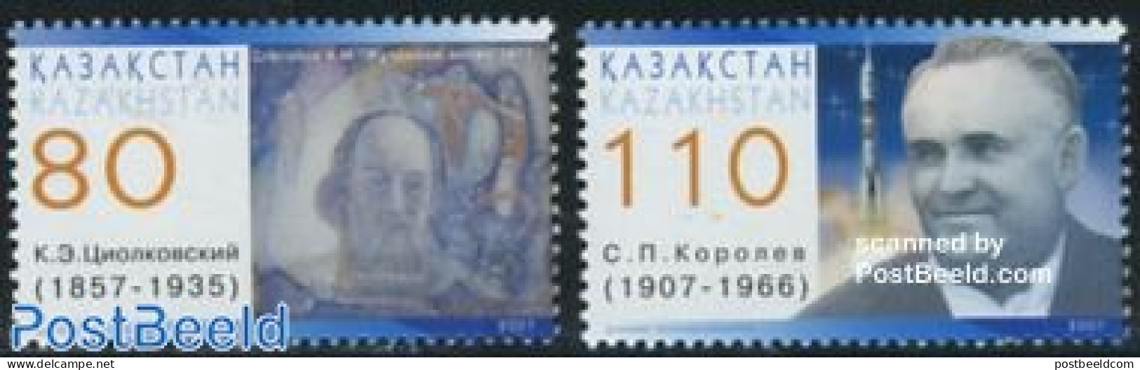 Kazakhstan 2007 Costmonauts Day 2v, Mint NH, Transport - Space Exploration - Kazakhstan