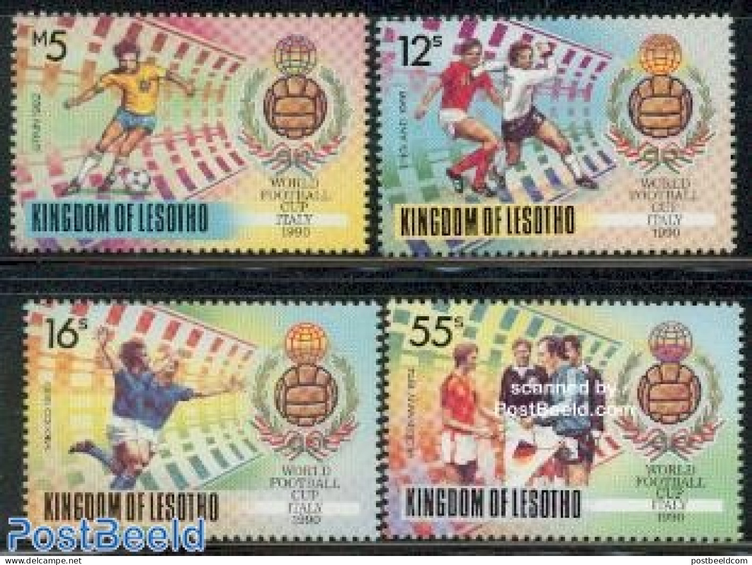 Lesotho 1989 World Cup Football 4v, Mint NH, Sport - Football - Lesotho (1966-...)