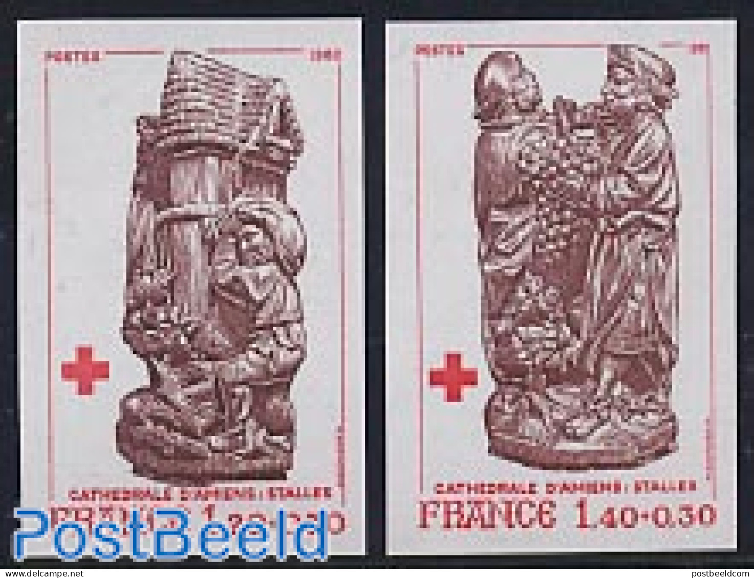 France 1980 Red Cross 2v Imperforated, Mint NH, Health - Red Cross - Ungebraucht