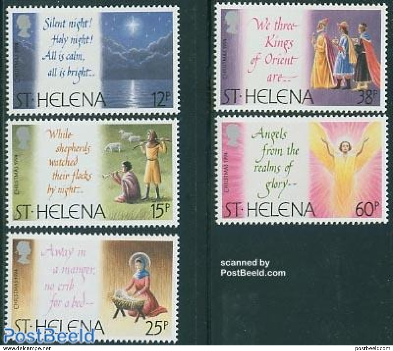 Saint Helena 1994 Christmas 5v, Mint NH, Religion - Christmas - Kerstmis