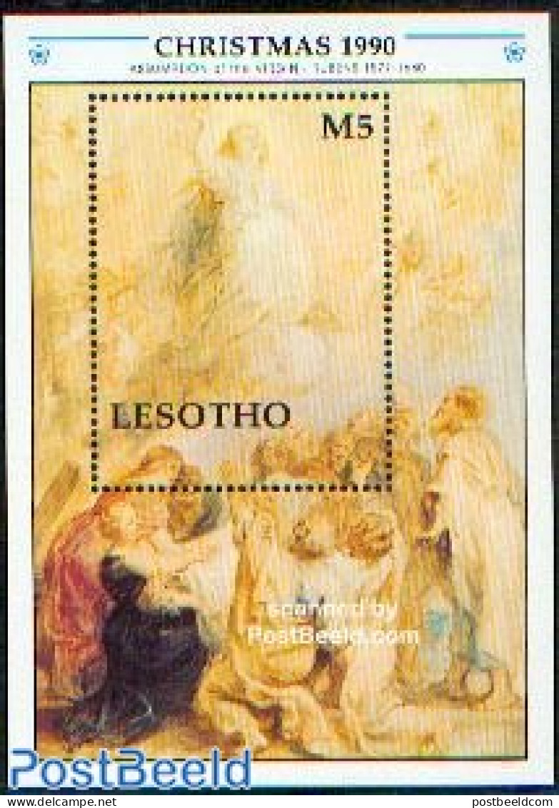 Lesotho 1990 Christmas, Rubens Paintings S/s, Mint NH, Religion - Christmas - Art - Paintings - Rubens - Kerstmis