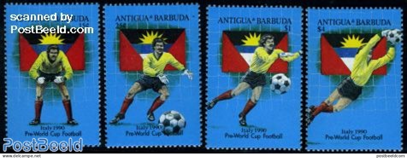 Antigua & Barbuda 1989 World Cup Football 4v, Mint NH, Sport - Football - Antigua Et Barbuda (1981-...)