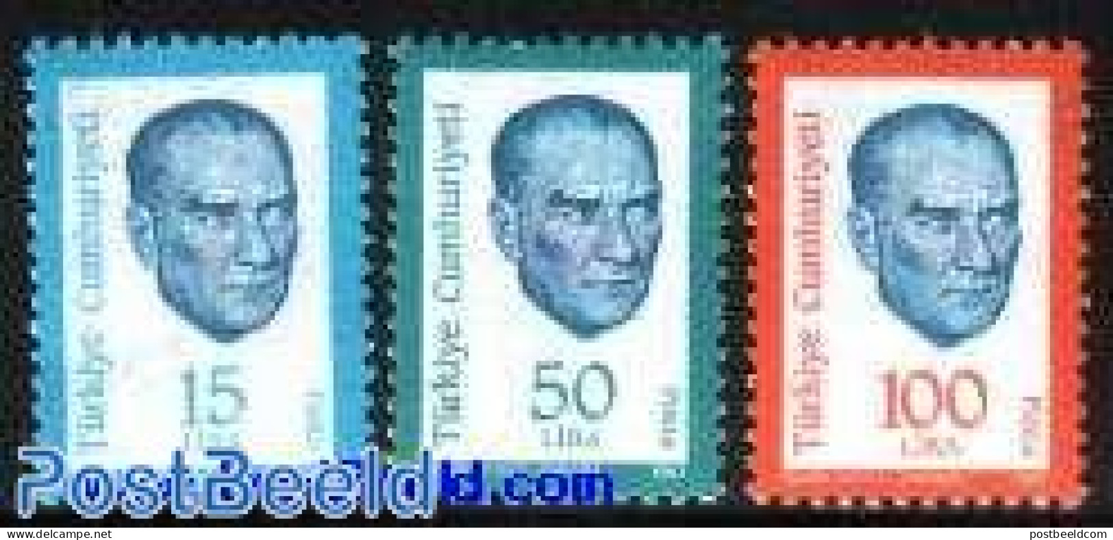 Türkiye 1983 Definitives, Ataturk 3v, Mint NH, History - Politicians - Andere & Zonder Classificatie