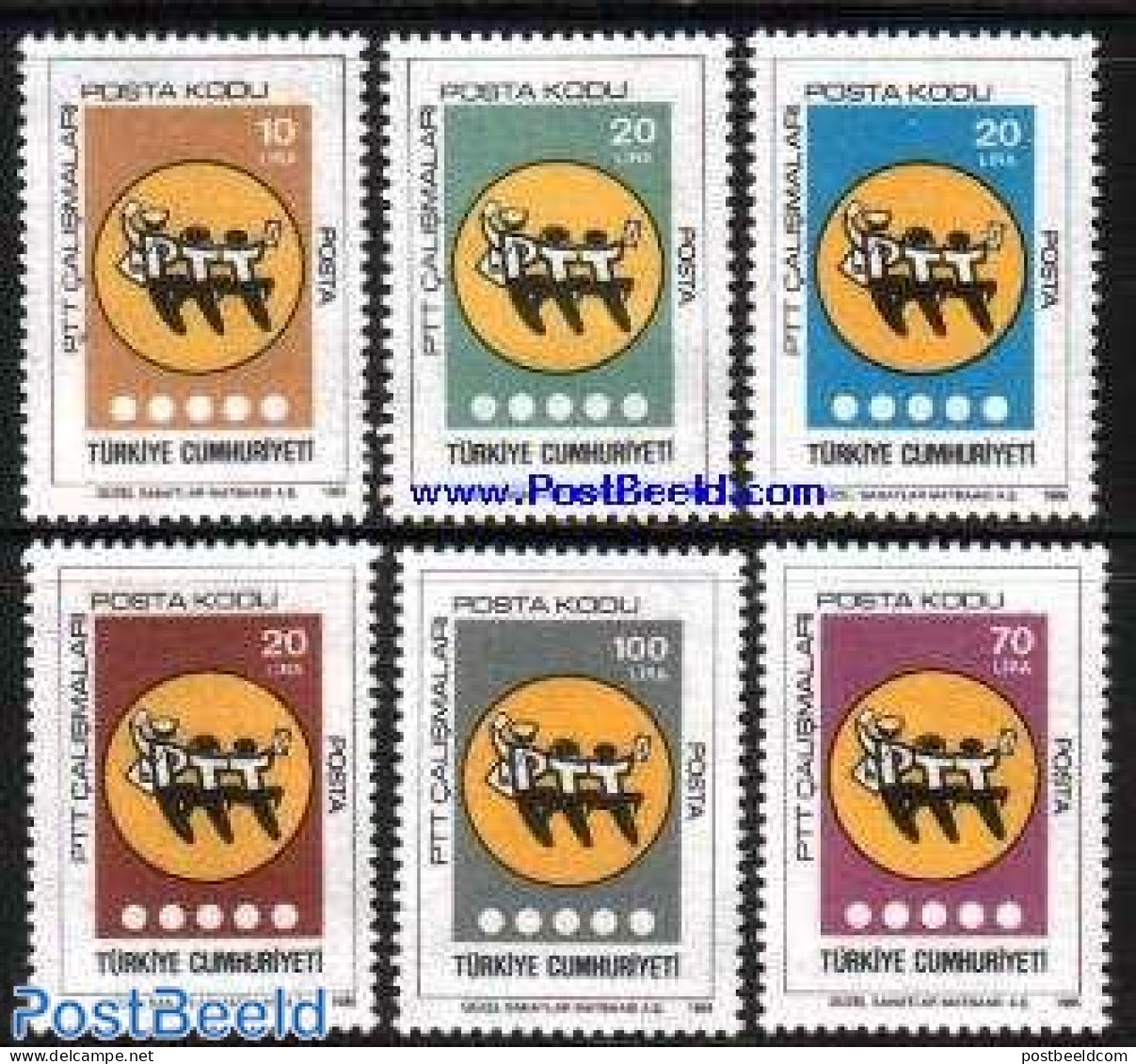 Türkiye 1985 Postal Codes 6v, Mint NH, Post - Other & Unclassified