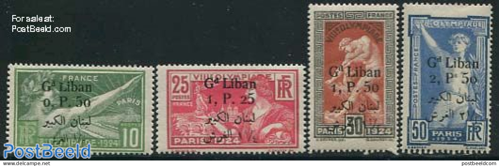 Lebanon 1924 Olympic Games 4v, Mint NH, Sport - Olympic Games - Liban