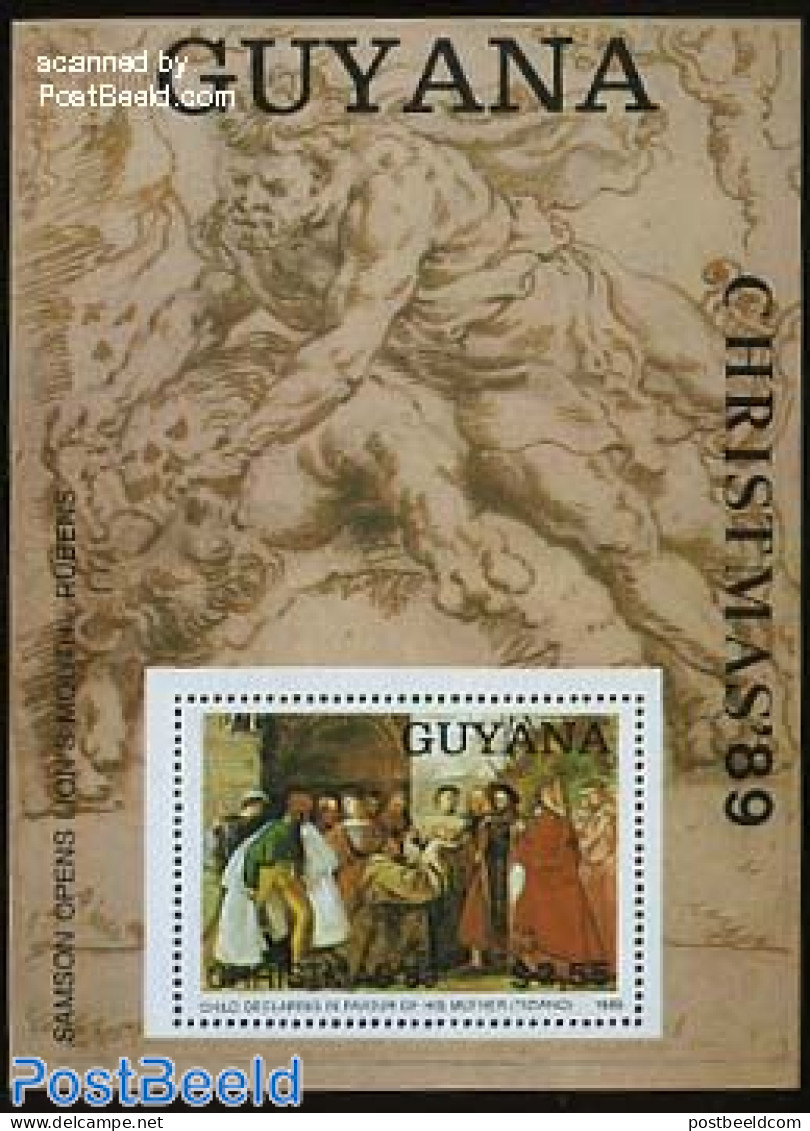 Guyana 1989 Titian Painting, Block Out Of Set, Mint NH, Art - Paintings - Guyane (1966-...)