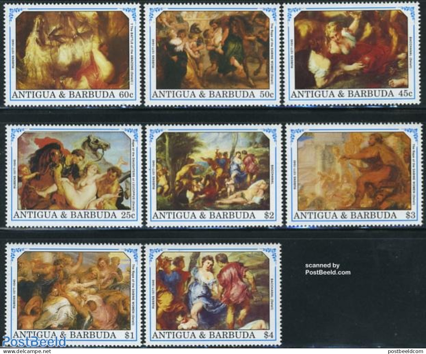 Antigua & Barbuda 1991 Rubens 8v, Mint NH, Art - Paintings - Rubens - Antigua Et Barbuda (1981-...)