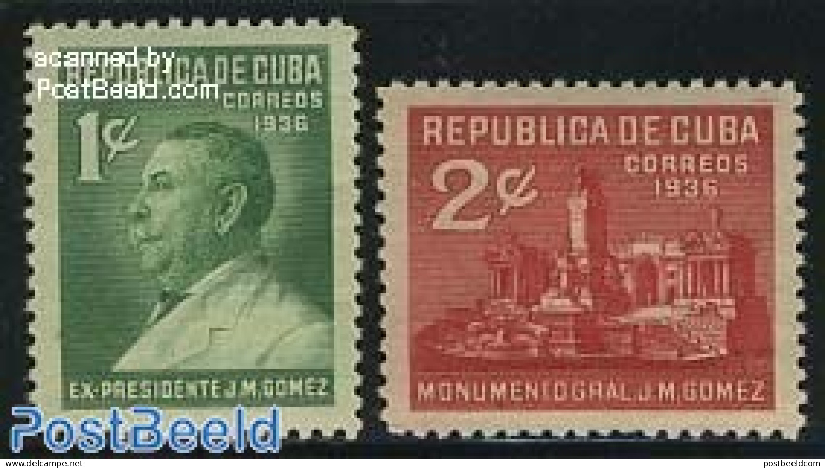 Cuba 1936 J.M. Gomez 2v, Mint NH, History - Politicians - Neufs