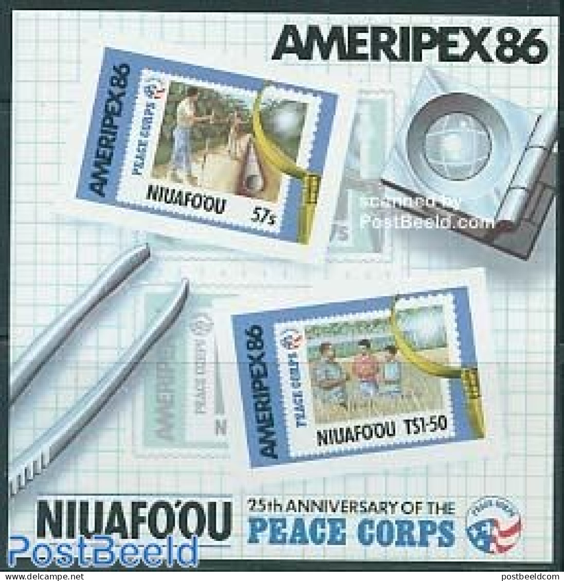 Niuafo'ou 1986 Ameripex S/s, Mint NH, Philately - Stamps On Stamps - Briefmarken Auf Briefmarken