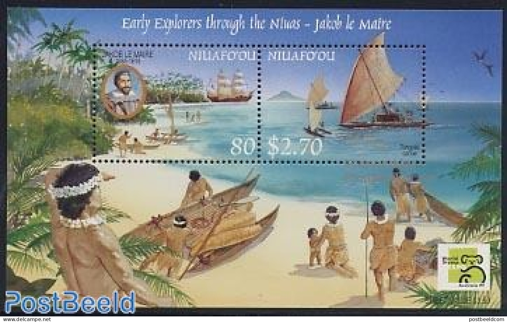 Niuafo'ou 1999 Jacob Le Maire S/s, Mint NH, History - Transport - Explorers - Netherlands & Dutch - Ships And Boats - Erforscher