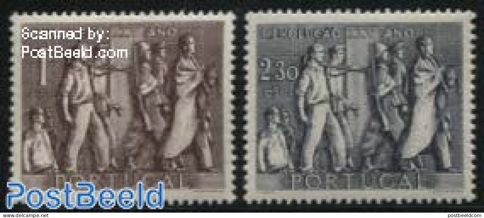 Portugal 1951 National Revolution 2v, Mint NH, History - Transport - History - Ships And Boats - Nuevos