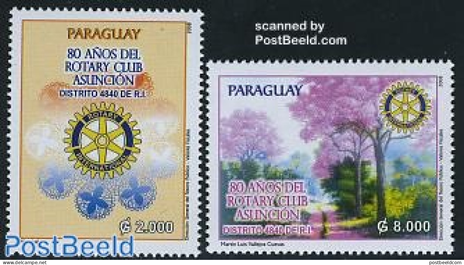 Paraguay 2008 Rotary Club Asuncion 2v, Mint NH, Nature - Various - Trees & Forests - Rotary - Rotary, Lions Club