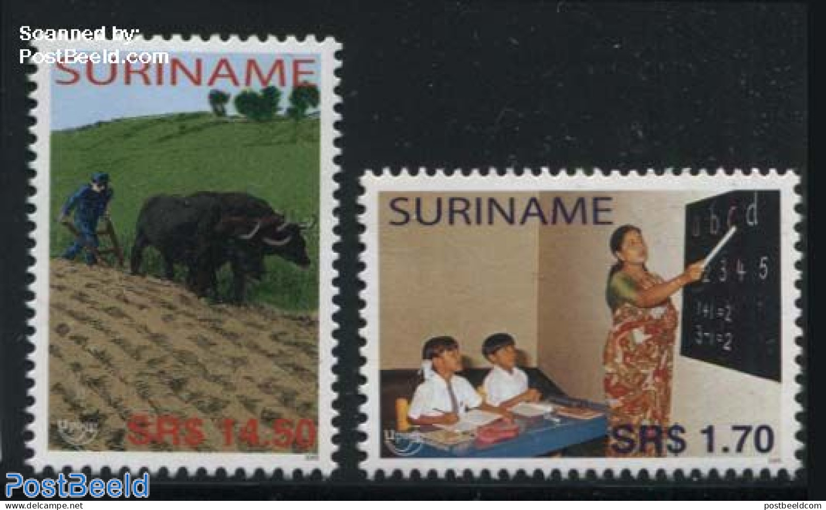 Suriname, Republic 2005 U.P.A.E.P 2v, Mint NH, Nature - Science - Various - Cattle - Education - U.P.A.E. - Agriculture - Landbouw