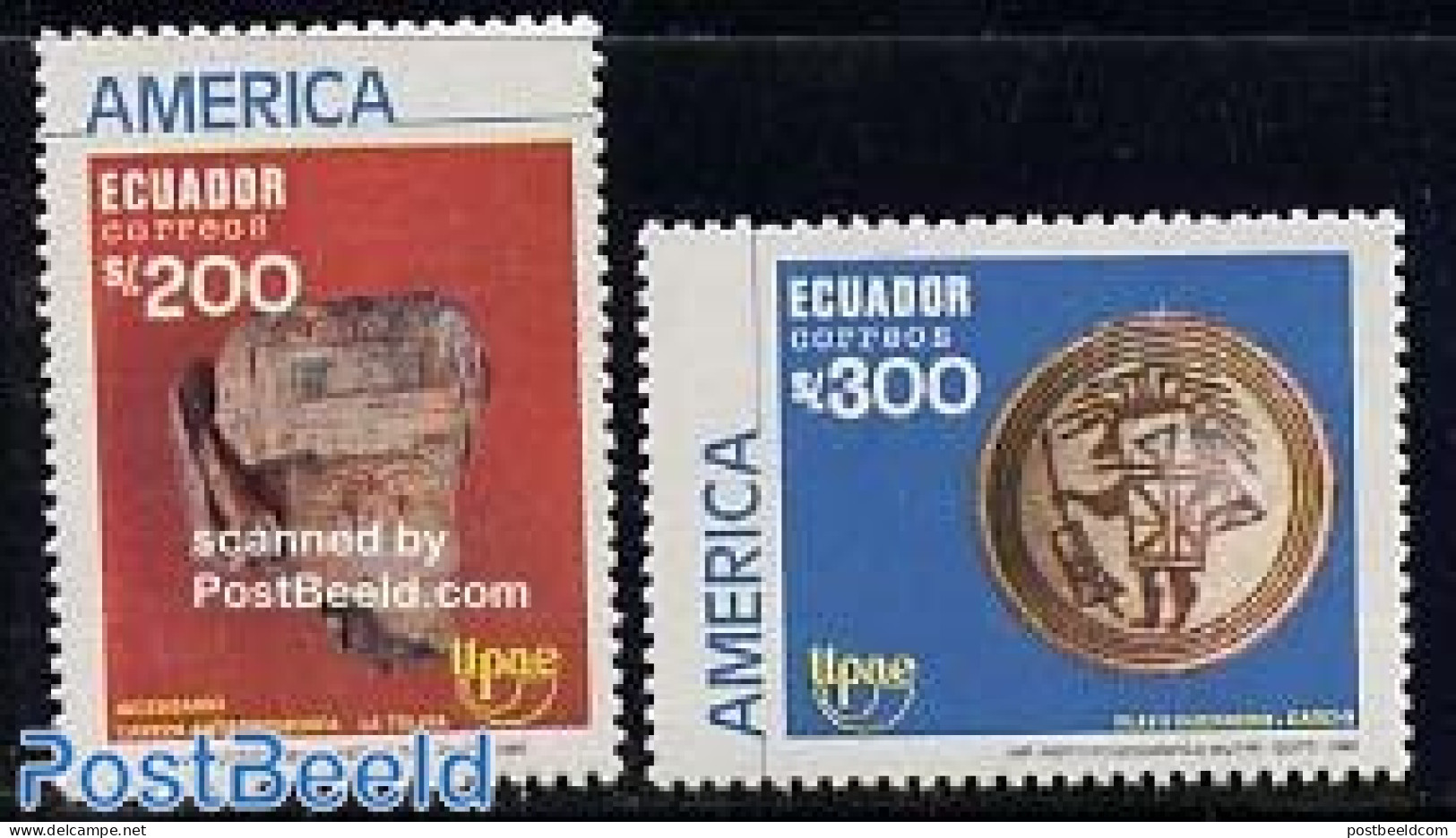 Ecuador 1990 UPAEP, Archaeology 2v, Mint NH, History - Archaeology - U.P.A.E. - Archéologie