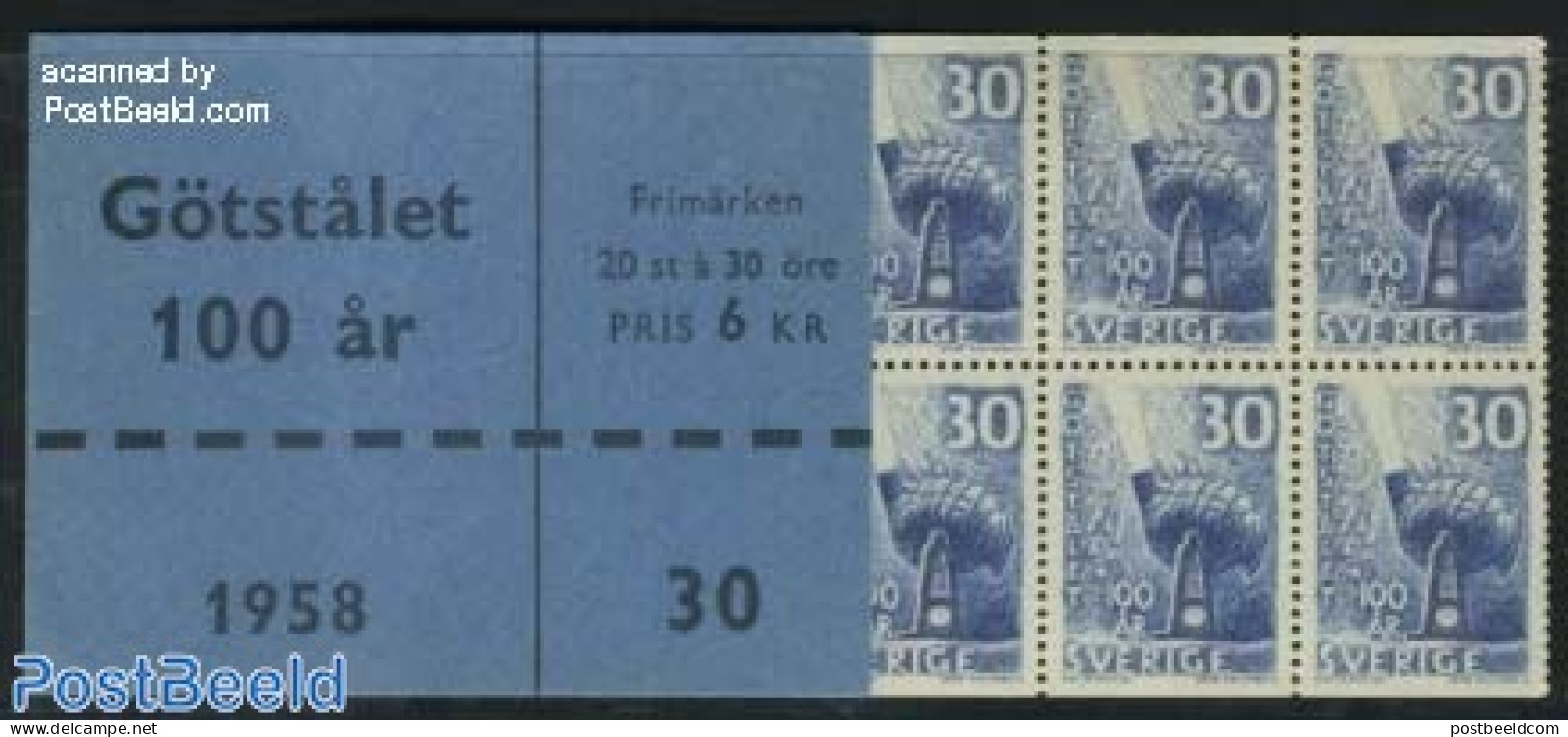 Sweden 1958 Gotstalet Booklet, Mint NH, Various - Stamp Booklets - Industry - Neufs