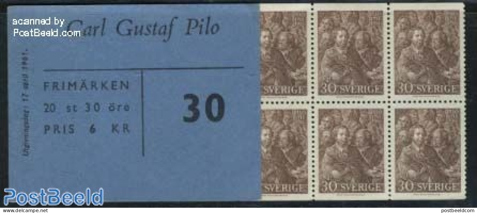 Sweden 1961 Carl Gustaf Pilo Booklet, Mint NH - Unused Stamps