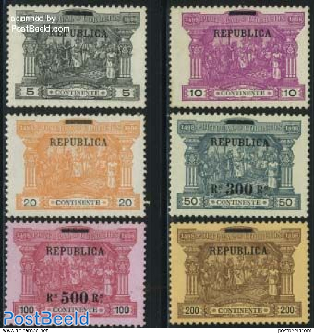 Portugal 1911 REPUBLICA Overprints On Postage Due 6v, Unused (hinged) - Sonstige & Ohne Zuordnung