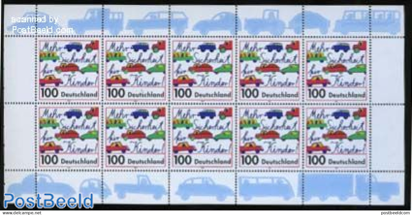 Germany, Federal Republic 1997 Children Traffic Safety M/s, Mint NH, Transport - Automobiles - Traffic Safety - Art - .. - Unused Stamps