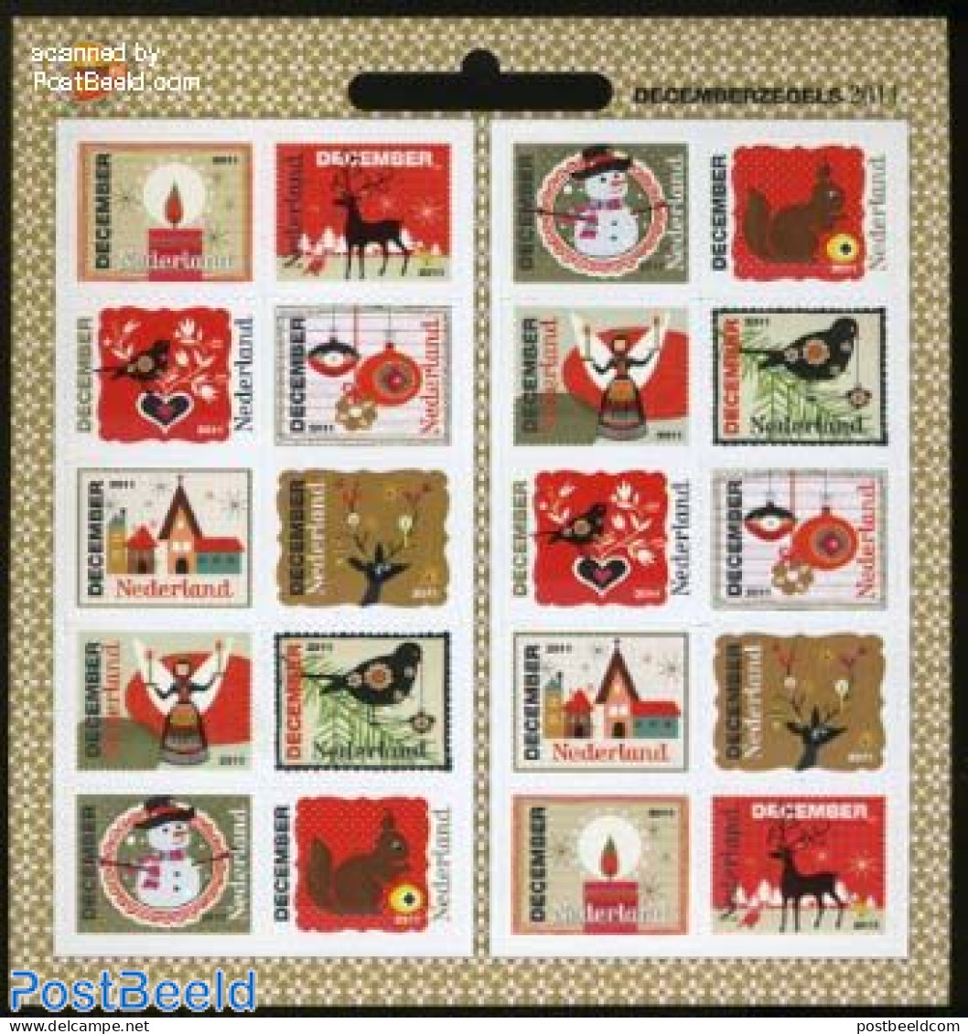 Netherlands 2011 Christmas M/s (with 2 Sets), Mint NH, Nature - Religion - Birds - Christmas - Nuevos