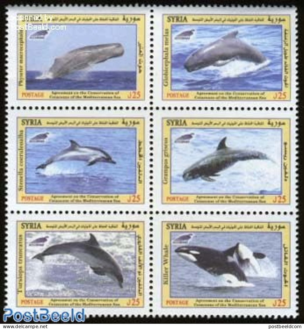 Syria 2011 Whales & Dolphins 6v [++], Mint NH, Nature - Sea Mammals - Syrie